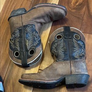 Dan Post Kids Brown & Black Western Boots.  Good Condition. Size Children's 3D.